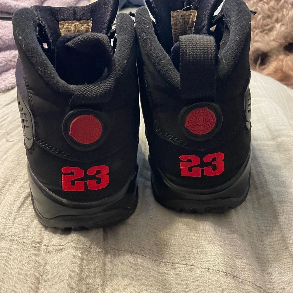 Air Jordan 9 Retro Bred PS‎ Black and Red High-Top Sneakers 8.5